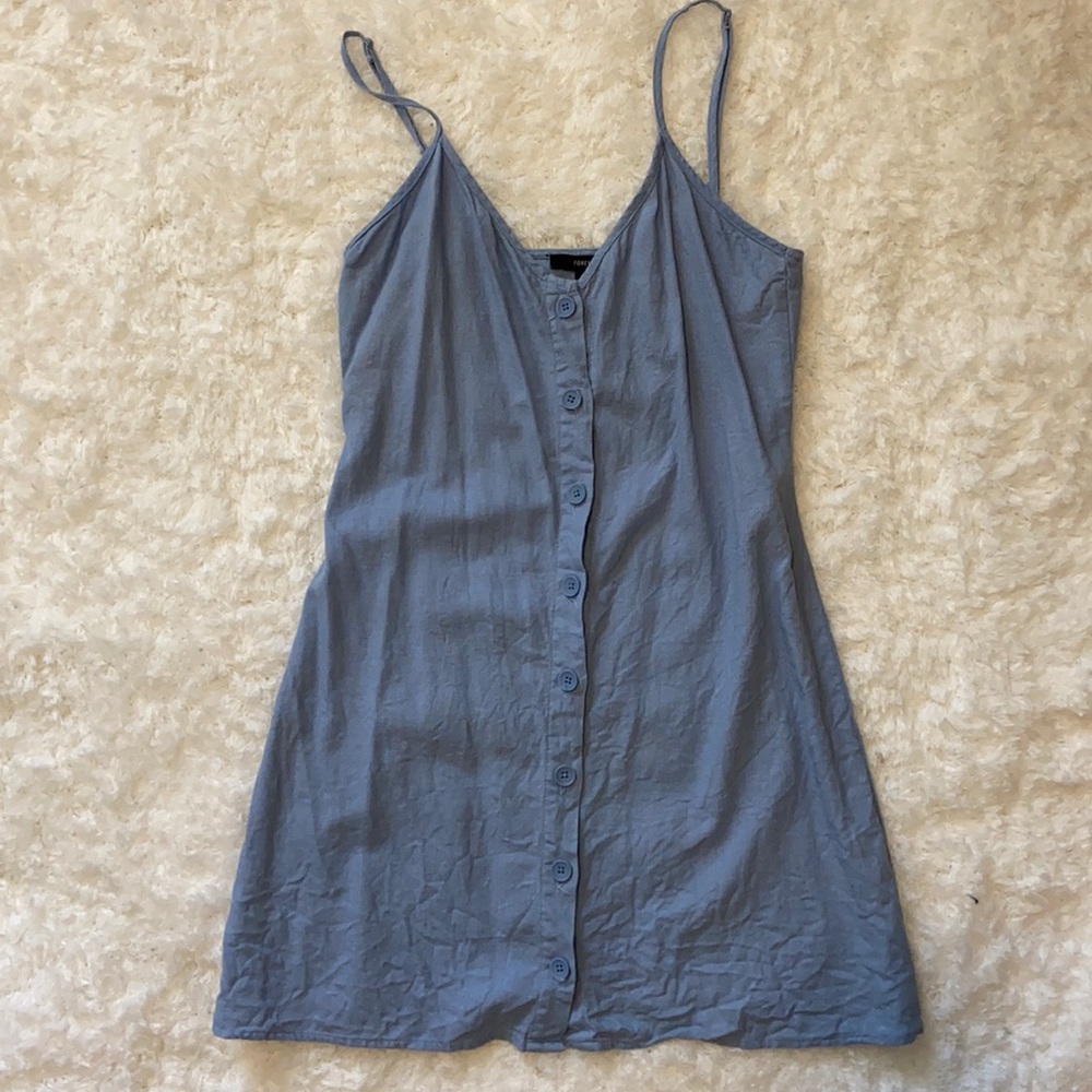 Blue linen dress